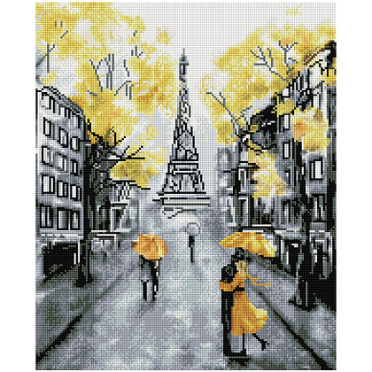 Алмазная мозаика-вышивка "Желтый Париж"