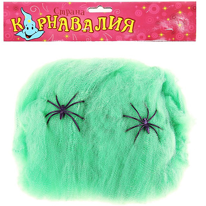 Набор карнавальный "Паутина и 2 паука", зеленый