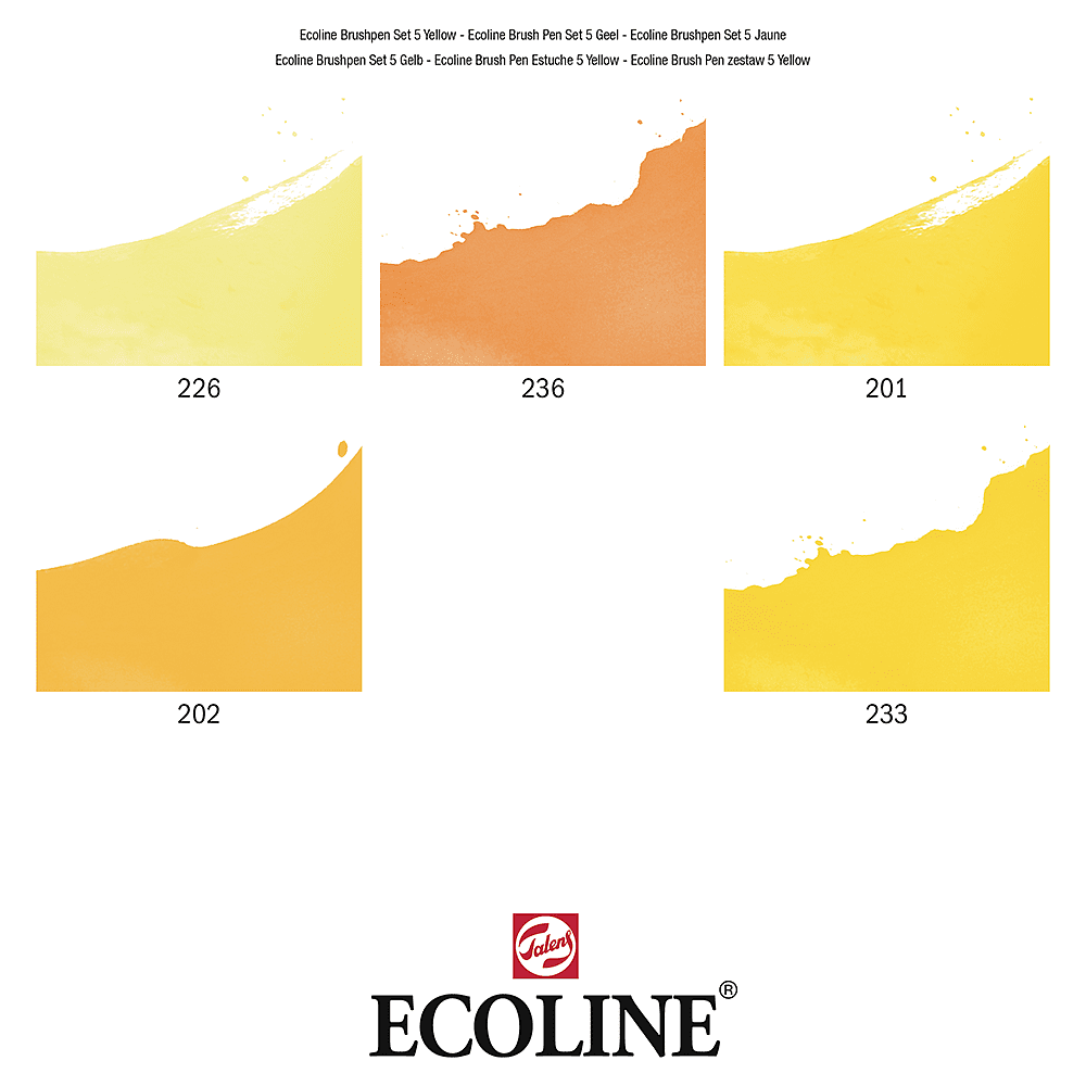 Набор акварельных маркеров "Ecoline", 5 шт., желтые - 2