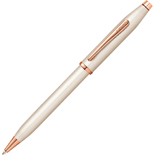 Ручка шариковая автоматическая Cross "Century II Pearlescent White Lacquer", 0.7 мм, жемчужный, розовое золото, стерж. черный