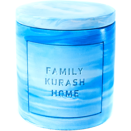 Свеча декоративная со спичками "Family Kurash Home Круг", ароматизированная, голубой