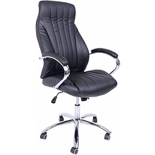 Кресло для руководителя AksHome "Mastif", экокожа, хром, черный