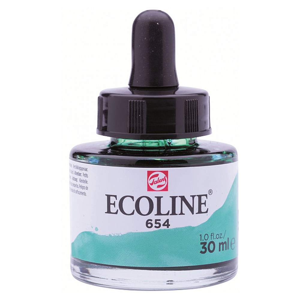 Жидкая акварель "ECOLINE", 654 зеленая сосна, 30 мл