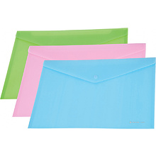 Папка-конверт на кнопке Panta Plast "C4535", А4, пастельный голубой