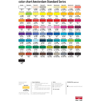 Краски акриловые "Amsterdam", 275 желтый прочный, 250 мл, туба - 3