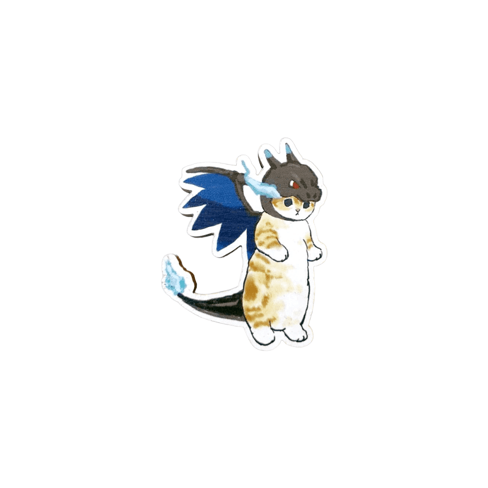 Брошка сувенирная "Кот синий дракон"