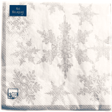 Салфетки бумажные "Art Bouquet Снегопад серебро", 20 шт, 33x33 см, серебряный