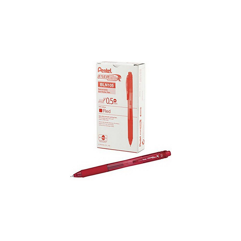 Ручка-роллер "EnerGel-X", 0.5 мм, красный, стерж. красный - 2