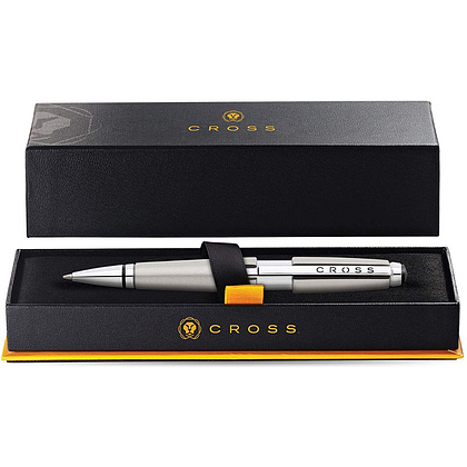 Ручка-роллер "Cross Edge", 0.7 мм, серый, серебристый, стерж. черный - 5