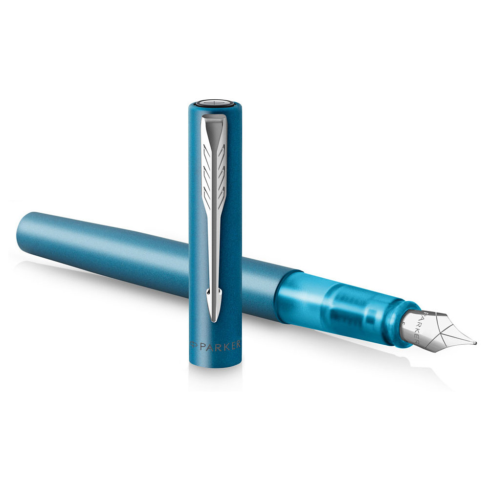 Ручка перьевая Parker "Vector XL F21", F, морская волна, патрон синий - 2