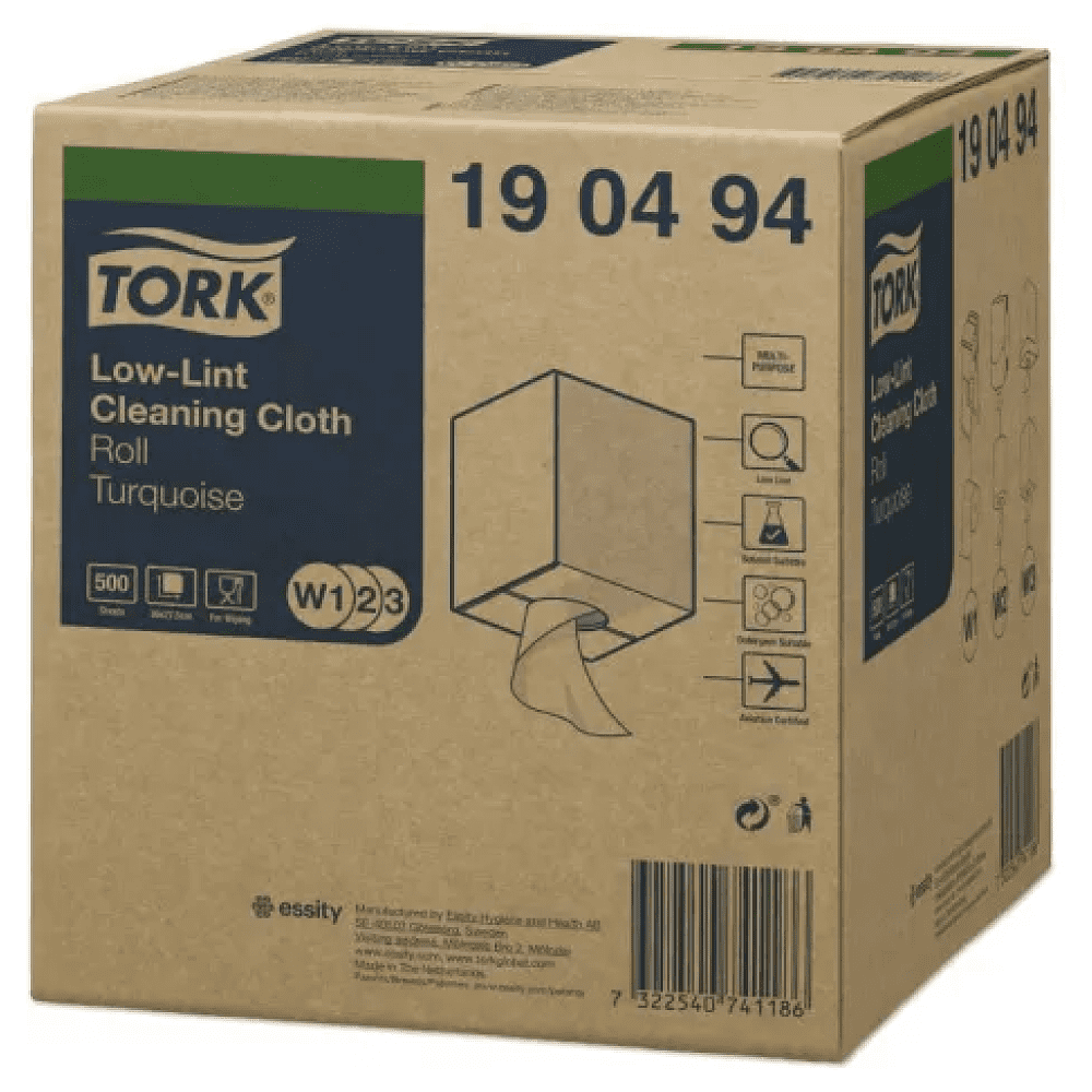 Материал нетканый "Tork Premium", безворсовый, W1/W2/W3, голубой (190494) - 4