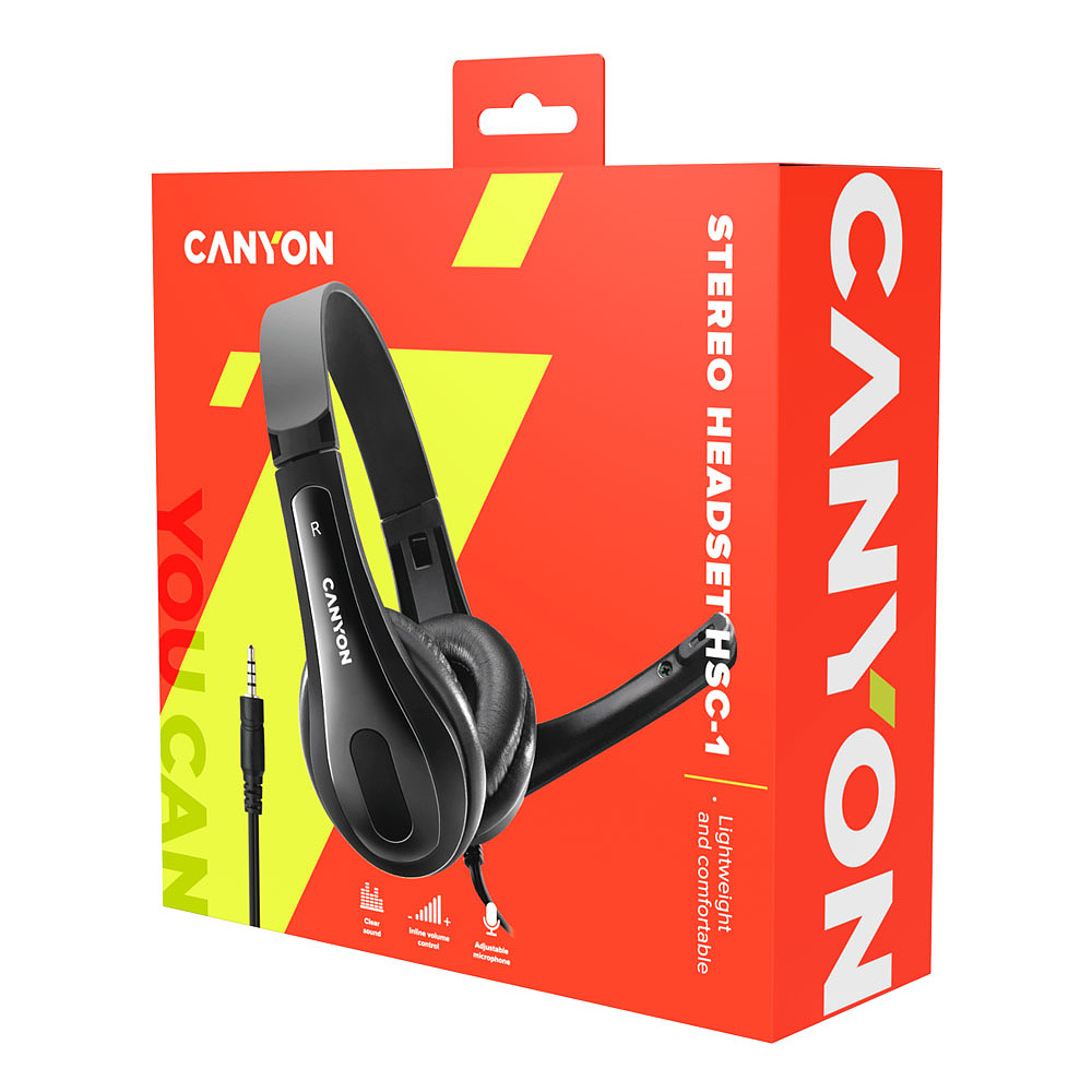 Наушники с микрофоном Canyon "CNS-CHSC1B", черный - 6
