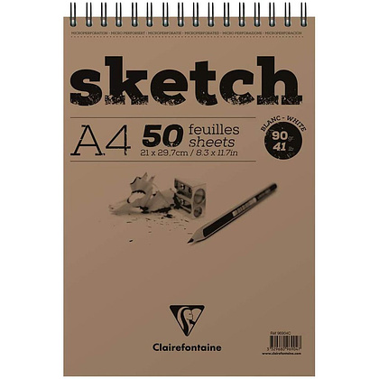 Скетчбук "Sketch", A4, 90 г/м2, 50 листов, коричневый