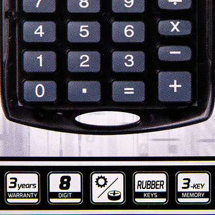 Калькулятор карманный Rebell "StarletS WB", 8-разрядный, серый - 2