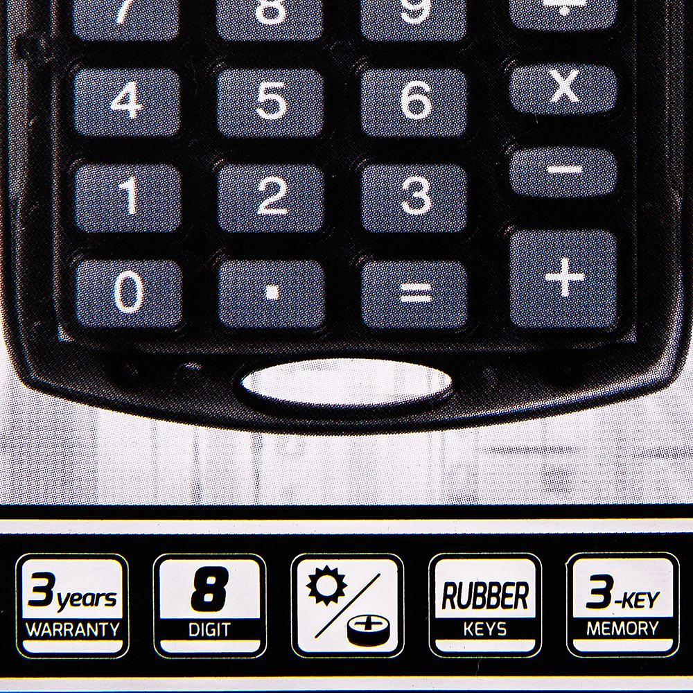Калькулятор карманный Rebell "StarletS WB", 8-разрядный, серый - 2