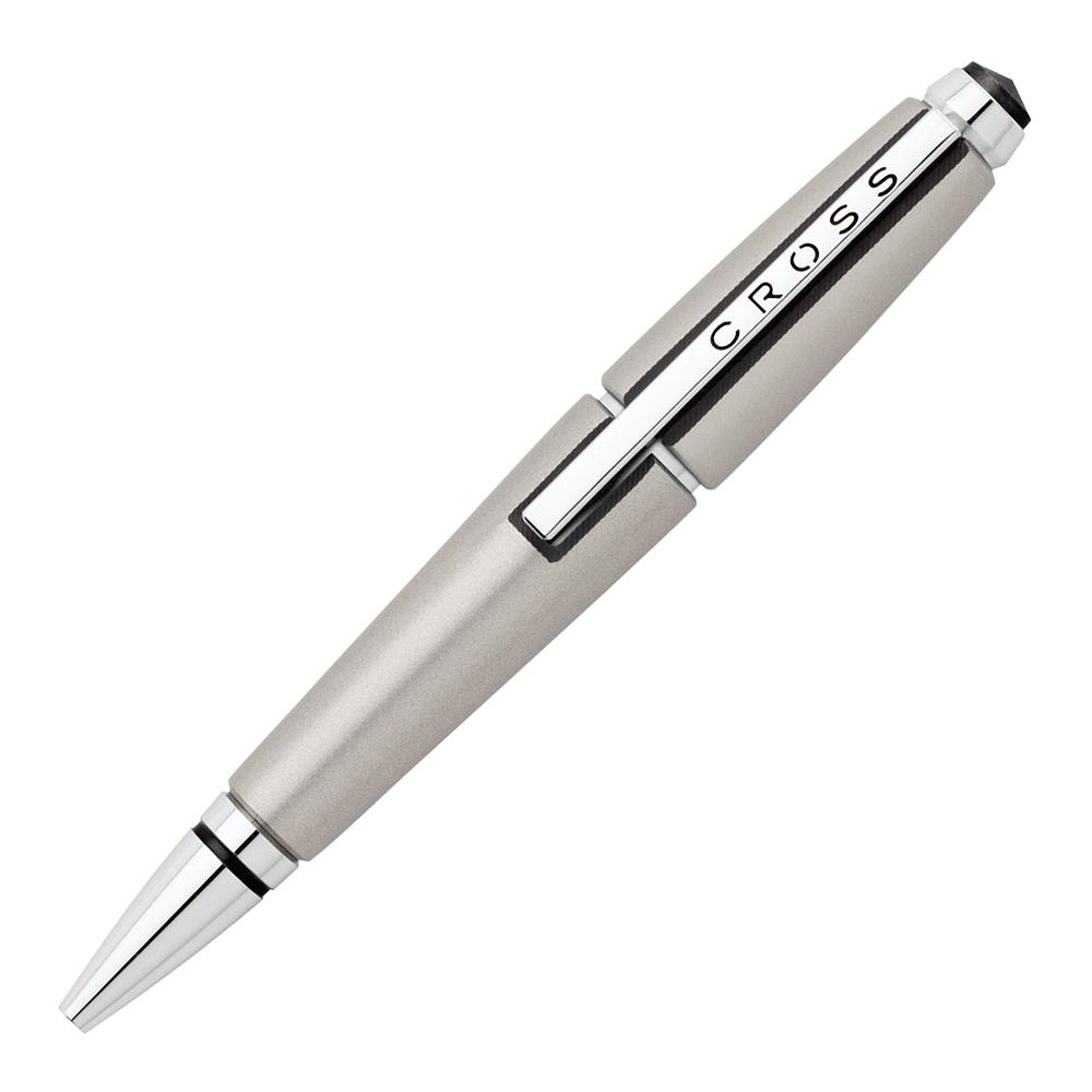 Ручка-роллер "Cross Edge", 0.7 мм, серый, серебристый, стерж. черный - 2